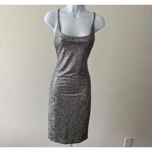 Fashion Nova Dresses & Skirts - Y2K Dress Large Shimmer Metallic BodyCon Night Out Disco Futuristic Cyberpunk